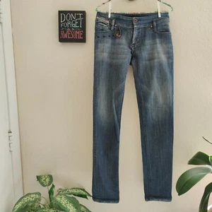 Pantalones de mezclilla para mujer Diesel Matic lentejuelas ajustados cónicos adornados bordados talla 10 X 32" - Imagen 1 de 12