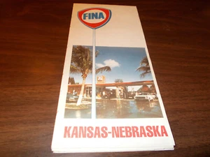 1977 Fina Kansas/Nebraska Vintage Road Map  - Picture 1 of 1