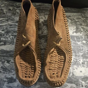 Mens Florsheim By Duckie Brown Woven Suede Chukka Size 9 In Tan HARD TO FIND - Picture 1 of 6