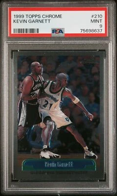 1999 TOPPS CHROME #210 KEVIN GARNETT PSA 9 - Image 1 of 2