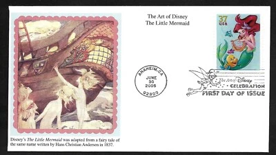 #3914 37c The Art of Disney -The Little Mermaid- Mystic FDC - Image 1 of 2