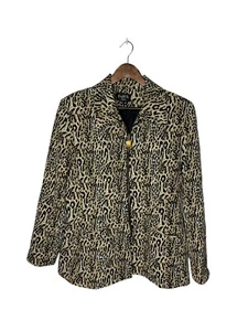 Mary McFadden size 16 womens leopard animal print jacket zip - Picture 1 of 2
