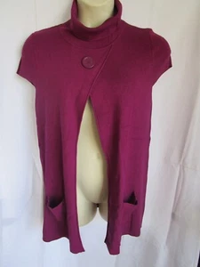 Long Violet, Open Draped Vest/Top, Cowl neck, Cap Sleeves, Size 16, Exc Cond - Picture 1 of 16
