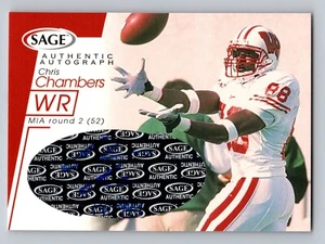 Chris Chambers 2001 Sage Auténtico Novato Automático Rojo/999 #A11 Wisconsin Badgers - Imagen 1 de 2