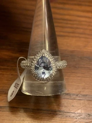 Bomb Party Ring Size 9 RG45599K Aquamarine Spinel On Rhodium Plating  - Image 1 of 4