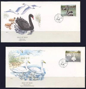 Isle of Man: 1991 Swans Audubon Society First Day Covers - Picture 1 of 1