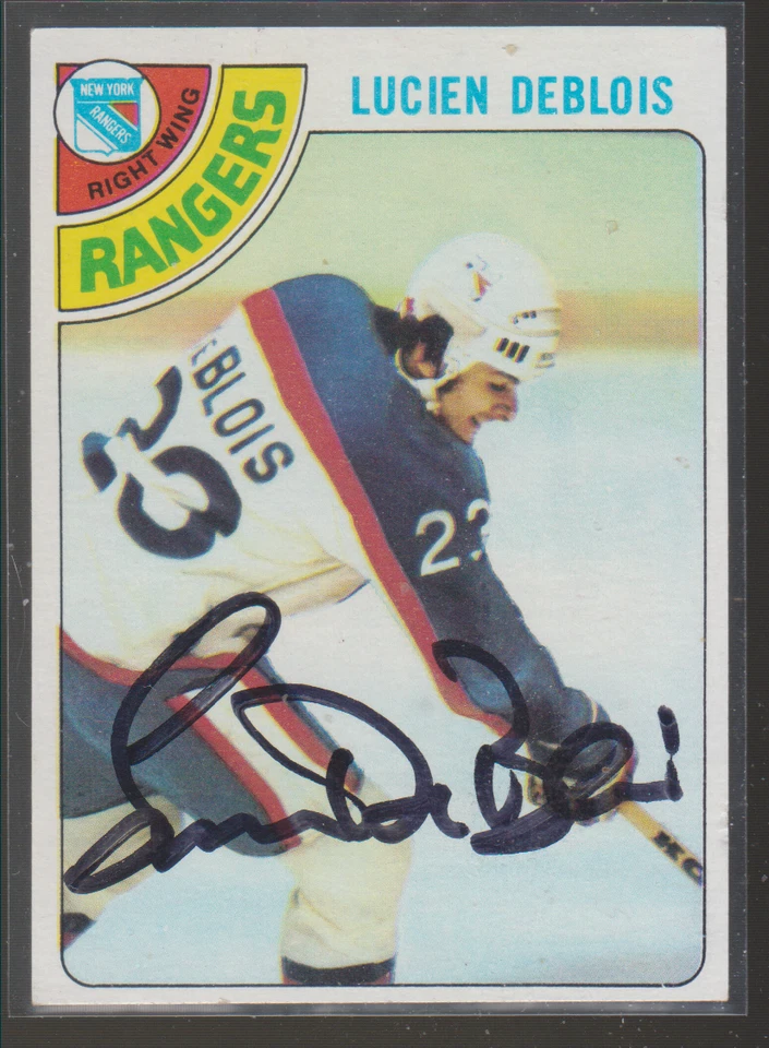 Autographed 78/79 Topps Lucien DeBlois - Rangers - Image 1 of 1