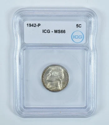 1942-P Jefferson Nickel MS66 ICG *5461 - Image 1 of 4