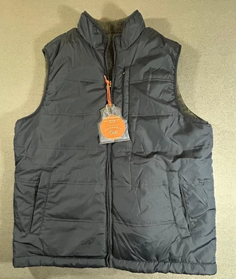 Weatherproof 复古 1948 深蓝色可反转 Puffer 背心夹克 尺寸 L — 第 1/4 张图片