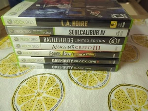Lot Of 7 Xbox 360 Games - Black Ops 1 & 2, Guitar Hero, LA Noire, All Untested - Picture 1 of 15