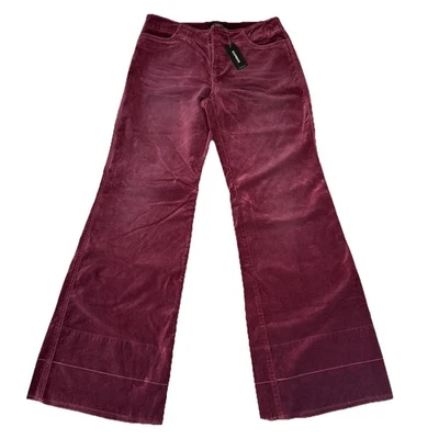 Express Women’s Wide Leg Velvet Pants Burgundy Maroon Size 7/8 NWT - Image 1 of 4