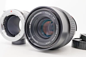 [MINT] MINOLTA MD Macro Rokkor 100mm F3.5 Close-Up Lens w/ 1:1 Tube From JAPAN - Picture 1 of 12