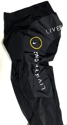 NIKE Livestrong Hombres Lycra Negro Ciclismo Bicicleta Spandex Poliéster Pantalones Largos Etiqueta S Foto 1 de 4