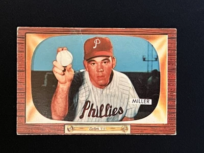 Bowman Bob Miller 1955 #110 Philadelphia Phillies en muy buen estado (arrugue) Foto 1 de 2