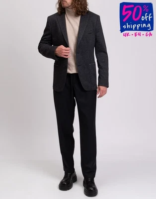 RRP €606 TONELLO Flannel Blazer Jacket IT52 US42 XL HANDMADE Wool Blend Collared - Image 1 of 4