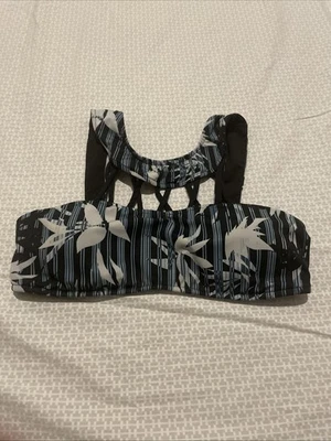 Women Venus Strapping Sport Bra Blue & White Floral Print Sz Medium Shippin Incl - Image 1 of 3