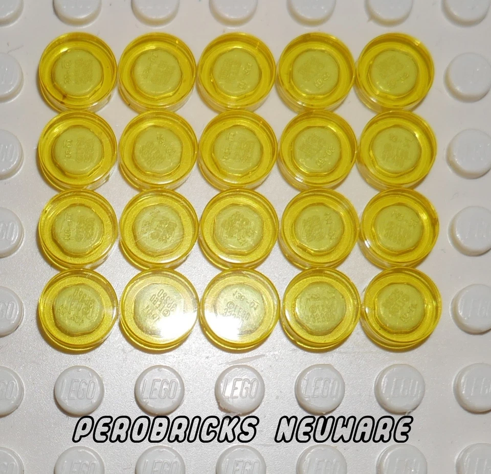 Lego 20 x Fliese/Fliesen 1x1 rund transparent gelb #98138 NEUWARE - Bild 1 von 1