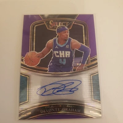 2020-21	Select	Devonte’ Graham	Charlotte Hornets	Neon Purple Pulsar	FOTL 08/15 - Image 1 of 3
