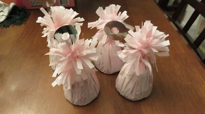 Juego de 4 pesas de globo rosa suministros de fiesta cumpleaños - 3" de alto Foto 1 de 2