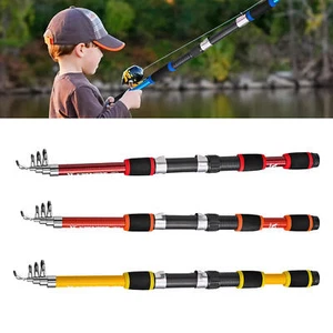 Telescopic Fishing Rod Non Slip Small Glass Fiber Fishing Pole for Kids & Adults - Picture 1 of 15