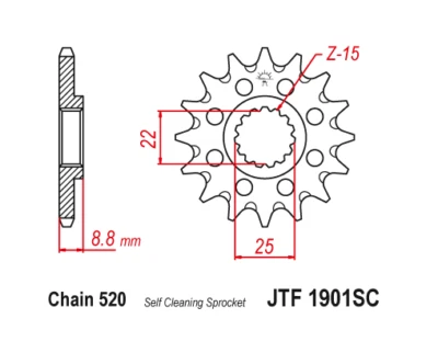 JT Front Sprocket 16 16T Tooth KTM BETA Gas Gas Husqvarna Self Cleaning - Image 1 of 2