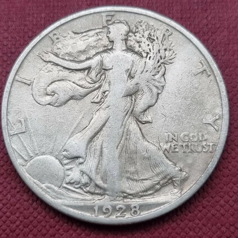 1928 S Walking Liberty Half Dollar 50c Better Grade VF - XF #44565 Cover