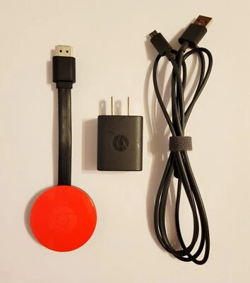 Google Chromecast 2nd Generation NC2-6A5 HDMI Media Streamer (RED) Power Cables - Image 1 of 4