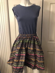 Kate Spade Saturday Combo Dress XS Tank Top Flare Skirt Gray - Picture 1 of 7