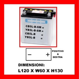 BATTERIA MOTO 12V 5AH CB5L-B/SM = YB5L-B/SM = CB5L/B = YB5L/B - Imagen 1 de 1