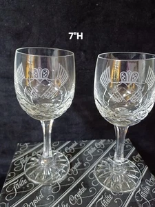 Vintage Failte Irish Crystal Claddaugh Wedding Toasting Glasses Set of 2 W/Box - Picture 1 of 16