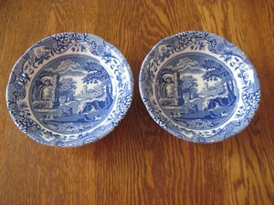 Spode Blue Italian Collection Set of 2 Cereal Bowls Fine Earthenware 6.5 Inch - Picture 1 of 8