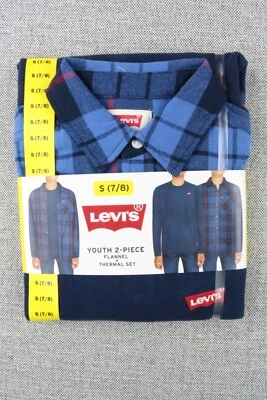 Conjunto Camisa Camiseta Levi's Juvenil Franela y Térmica 2 Piezas Azul Búfalo Negro Blanco Foto 1 de 4
