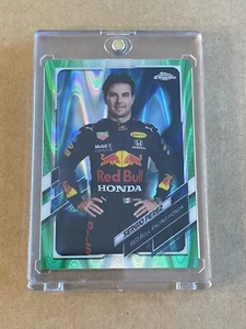 Sergio Perez #4 2021 Topps Chrome Formula 1 Green Ray Wave Portrait 60/99 - Picture 1 of 6