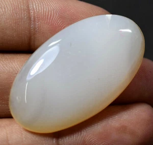 60.52 Ct Natural White Agate Designer Cabochon Beautiful AAA+ Quality Gemstone - Picture 1 of 4