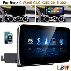 10.25'' Linux Screen Carplay Stereo Radio Fit For Benz C W205 GLC X253 2015-2021 - Picture 1 of 12