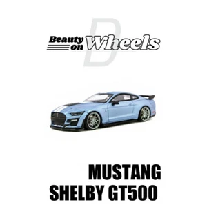 Modelo D Belleza sobre Ruedas 1:64 Mustang Shelby GT500 Azul Diecast Modelo Coche - Imagen 1 de 4