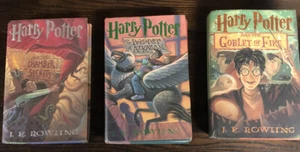 Harry Potter 3 book LOT 2,3,4 Chamber Secrets, Prisoner Azkaban, Goblet 1st Ed - Picture 1 of 22