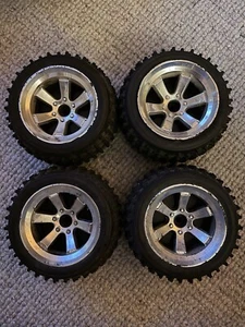 nikko hummer wheels Tyres 110/60 WH70 1/10 rc toy buggy truck Vintage Parts - Picture 1 of 6