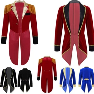 Kid Boy Girl Circus Ringmaster Jacket Showman Costume Halloween Cosplay Tuxedo - Picture 1 of 30