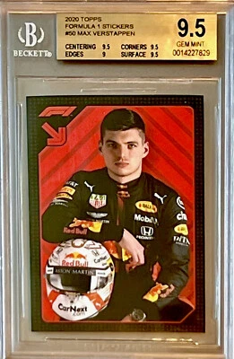 POP 6 BGS 9.5 RC Max Verstappen 2020 Topps F1 Red Sticker SP Variation Rookie - Image 1 of 3