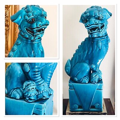 Qing Dynasty Foo Dog Antique Statue From The Bernard Smith Collection Rare Size • 12,450$