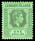 Leeward Is. 1942 Kgvi 1S Black/Emerald Showing The "Di" Flaw Var Mlh. Sg 110A.