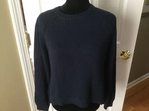 The Fifth Label navy blue Pullover Sweater cotton acrylic hi lo sz L long sleeve - Picture 1 of 10