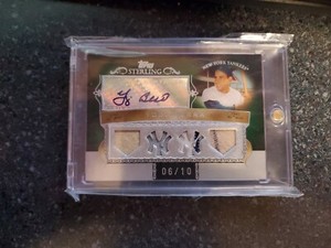 2007 Topps Sterling YOGI BERRA Auto Quad Jersey Card #d 10 YANKEES