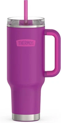 Taza portavasos de acero inoxidable THERMOS - 40 onzas, ciruela - vaso aislado con Foto 1 de 4