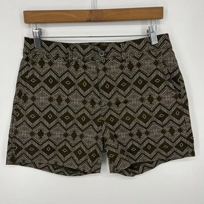 Pantalones Cortos Chinos Banana Republic Para Mujer Talla 4 Marrón 5" Entrepierna Estampado Geométrico Foto 1 de 4