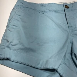 Old Navy Shorts Womens Size 6 Baby Blue Low Rise Khaki Twill Slash Pocket - Picture 1 of 12