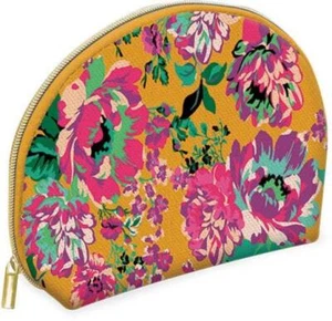 Yellow Floral Canvas Cosmetic Bag - Picture 1 of 1