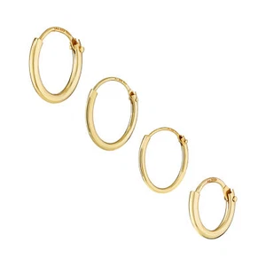 375er gelb GOLD Creolen OHRHÄNGER OHRSTECKER OHRRINGE OHRSCHMUCK Damen Herren 9k - Picture 1 of 9