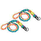 2Pcs 22" Paracord Neck Lanyard Keychain Braided Strong Lanyard with Rainbow
